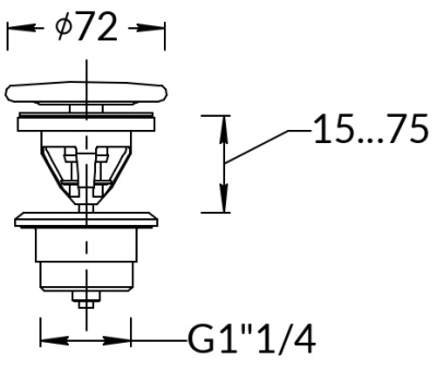 Донный клапан «клик-клак» с керамической крышкой, белый глянцевый