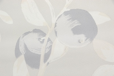 Обои виниловые на флизелиновой основе Шафран мотив, серый, апельсины