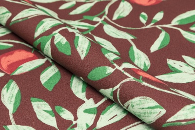 Обои виниловые на флизелиновой основе Шафран мотив, красный, апельсины