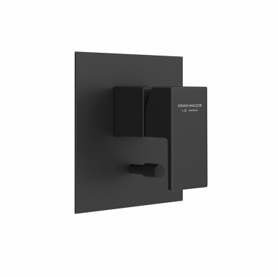 Встроенный однорычажный смеситель FUTURA для душа с переключателем на два потока, матовый черный