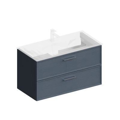 Тумба PIANO Classic подвесная 95, ясень синий матовый