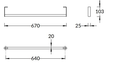 Держатель для полотенец к раковинам LOGICA 70 с крепежом, черный матовый Держатель для полотенец к раковинам LOGICA 70 с крепежом, черный матовый