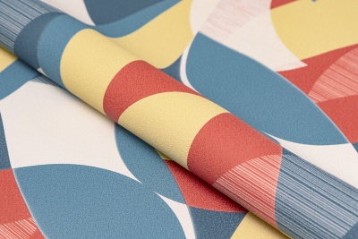 Обои виниловые на флизелиновой основе Шафран мотив, разноцветный синий Обои виниловые на флизелиновой основе Шафран мотив, разноцветный синий