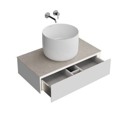 Тумба MAGICA подвесная 90, 1 ящик, утренний серый матовый                      