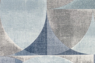 Обои виниловые на флизелиновой основе Шафран мотив, синий, круги