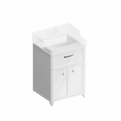 Тумба POMPEI напольная с ящиком и дверцами 60, белая глянцевая Тумба POMPEI напольная с ящиком и дверцами 60, белая глянцевая