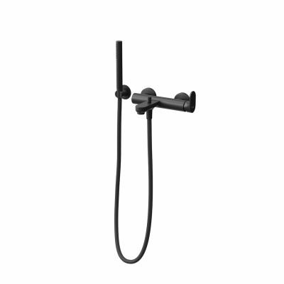 Ручной душ OLE с держателем для лейки и шлангом, без вывода для подачи воды, матовый черный