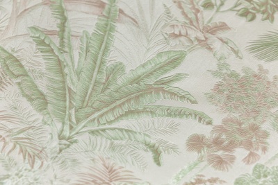 Обои виниловые Оазис мотив, бежевый, зелёный Обои виниловые Оазис мотив, бежевый, зелёный