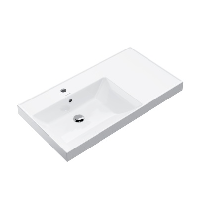 Раковина CUBO левая подвесная\мебельная 90, белая глянцевая