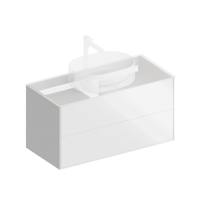 Тумба PLAZA Modern подвесная 100 белый 2 ящика