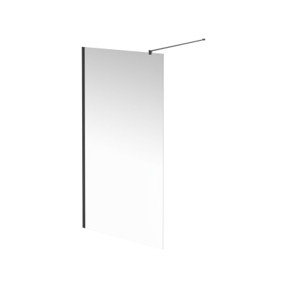 Душевая перегородка VETRO, 100х195, матовый черный