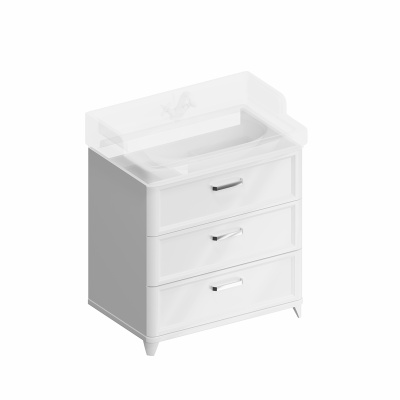 Тумба POMPEI напольная с 3 ящиками 80, белая глянцевая Тумба POMPEI напольная с 3 ящиками 80, белая глянцевая