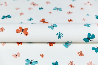 Обои виниловые на флизелиновой основе Уик-энд мотив, оранжево-синий бабочки