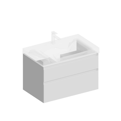 Тумба CUBO подвесная с ящиками 80, белая матовая