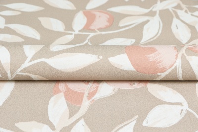 Обои виниловые на флизелиновой основе Шафран мотив, бежевый, апельсины Обои виниловые на флизелиновой основе Шафран мотив, бежевый, апельсины