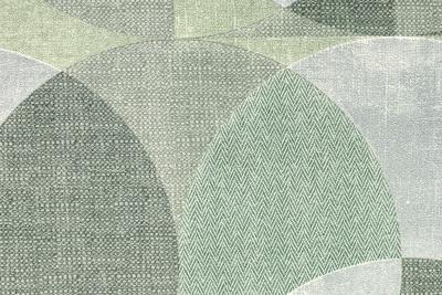 Обои виниловые на флизелиновой основе Шафран мотив, зелёный, круги