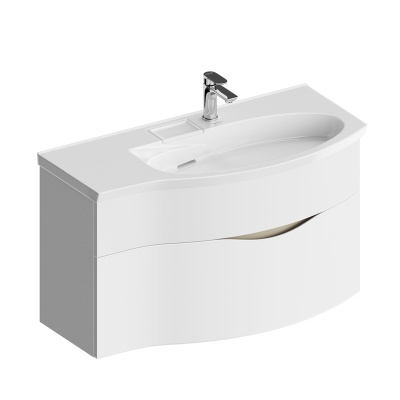 Тумба RIVA подвесная правая 100, белая матовая