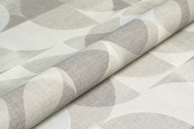 Обои виниловые на флизелиновой основе Шафран мотив, серый, круги Обои виниловые на флизелиновой основе Шафран мотив, серый, круги