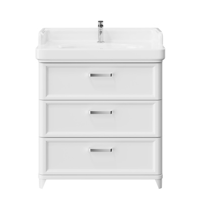 Тумба POMPEI напольная с 3 ящиками 80, белая глянцевая Тумба POMPEI напольная с 3 ящиками 80, белая глянцевая