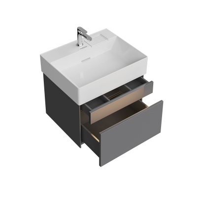 Тумба LOGICA подвесная 2 ящика 60 см, стальной серый