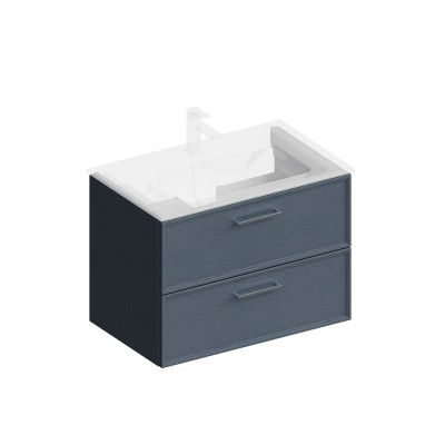 Тумба PIANO Classic подвесная 75, ясень синий матовый