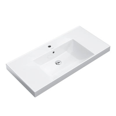 Раковина CUBO подвесная/мебельная 100, белая глянцевая Раковина CUBO подвесная/мебельная 100, белая глянцевая