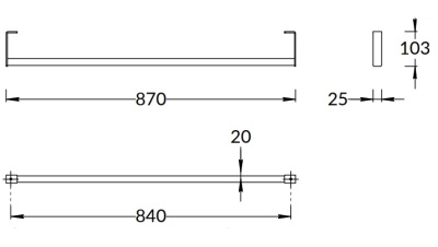 Держатель для полотенец к раковинам LOGICA 90 с крепежом, черный матовый Держатель для полотенец к раковинам LOGICA 90 с крепежом, черный матовый