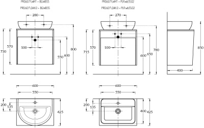 Тумба PRO подвесная 1 ящик, белый глянцевый