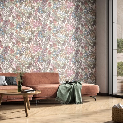 Обои виниловые Джангл мотив, светлый цветной Обои виниловые Джангл мотив, светлый цветной