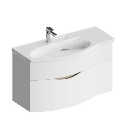 Тумба RIVA 100 см левая, белая матовая